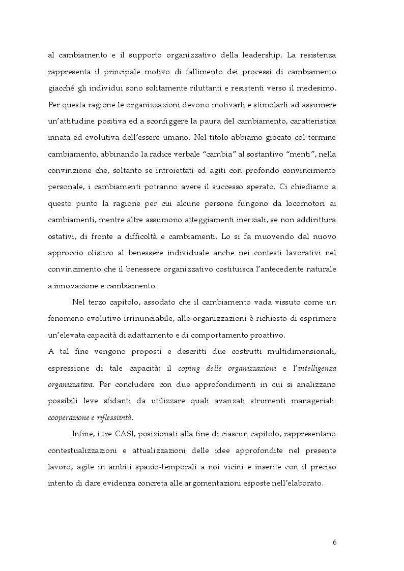 Anteprima della tesi: Cambiamento e ''cambia-menti'' nella Pubblica Amministrazione, Pagina 3