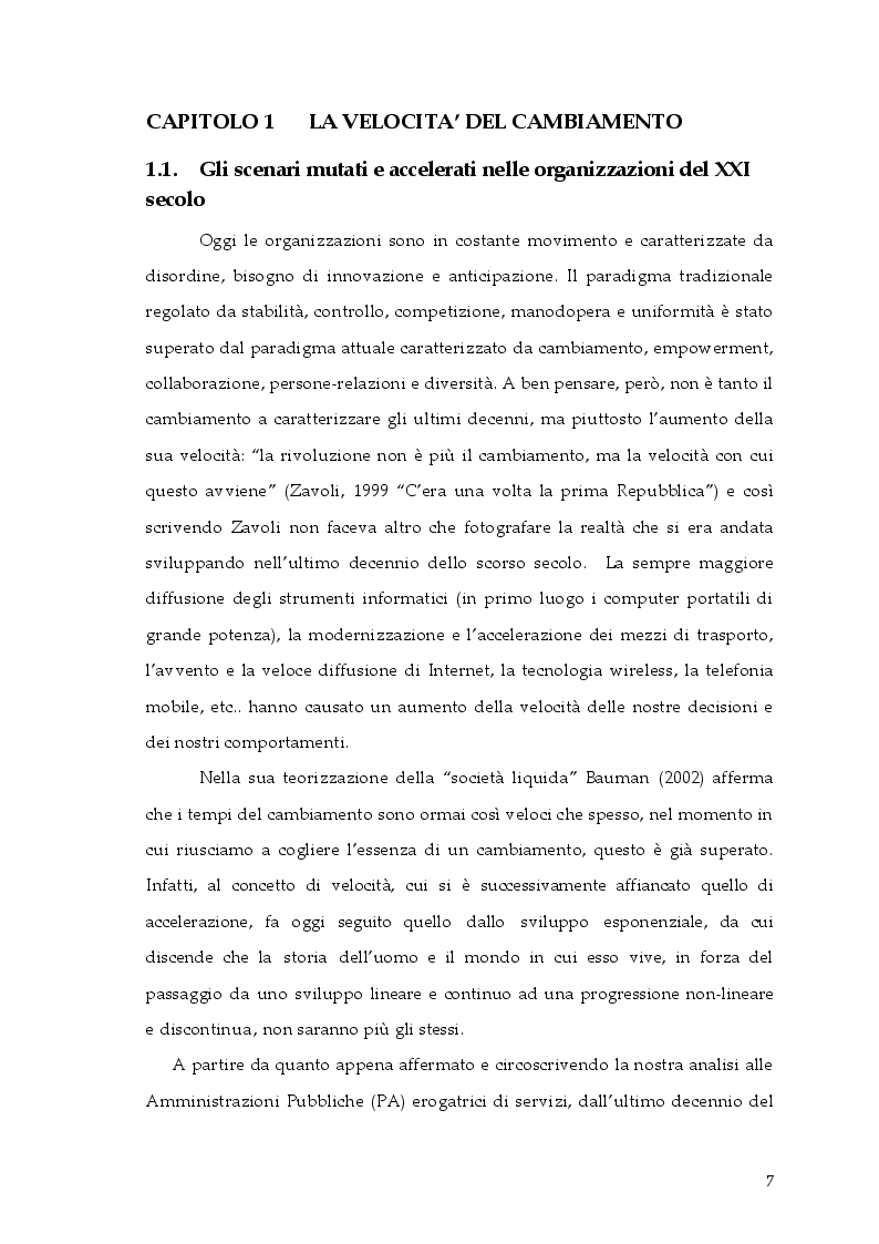 Anteprima della tesi: Cambiamento e ''cambia-menti'' nella Pubblica Amministrazione, Pagina 4