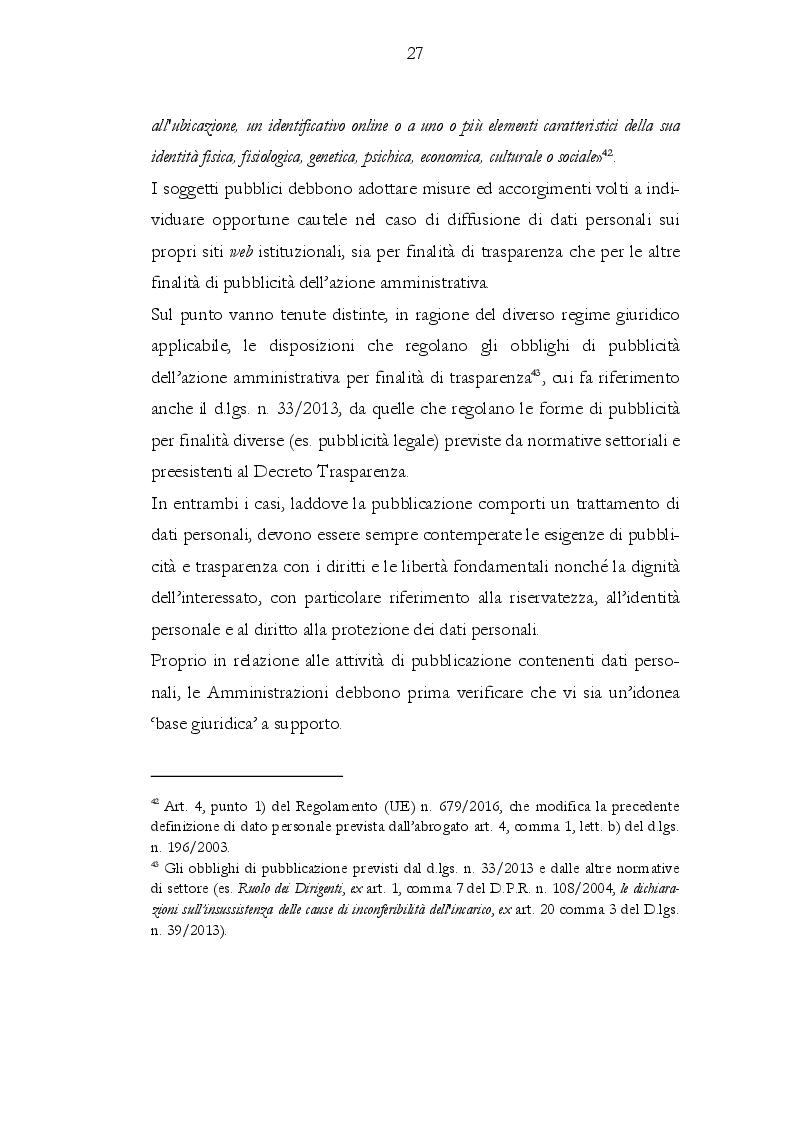 Anteprima della tesi: Il rapporto tra gli obblighi di pubblicazione e la tutela dei dati personali, Pagina 3