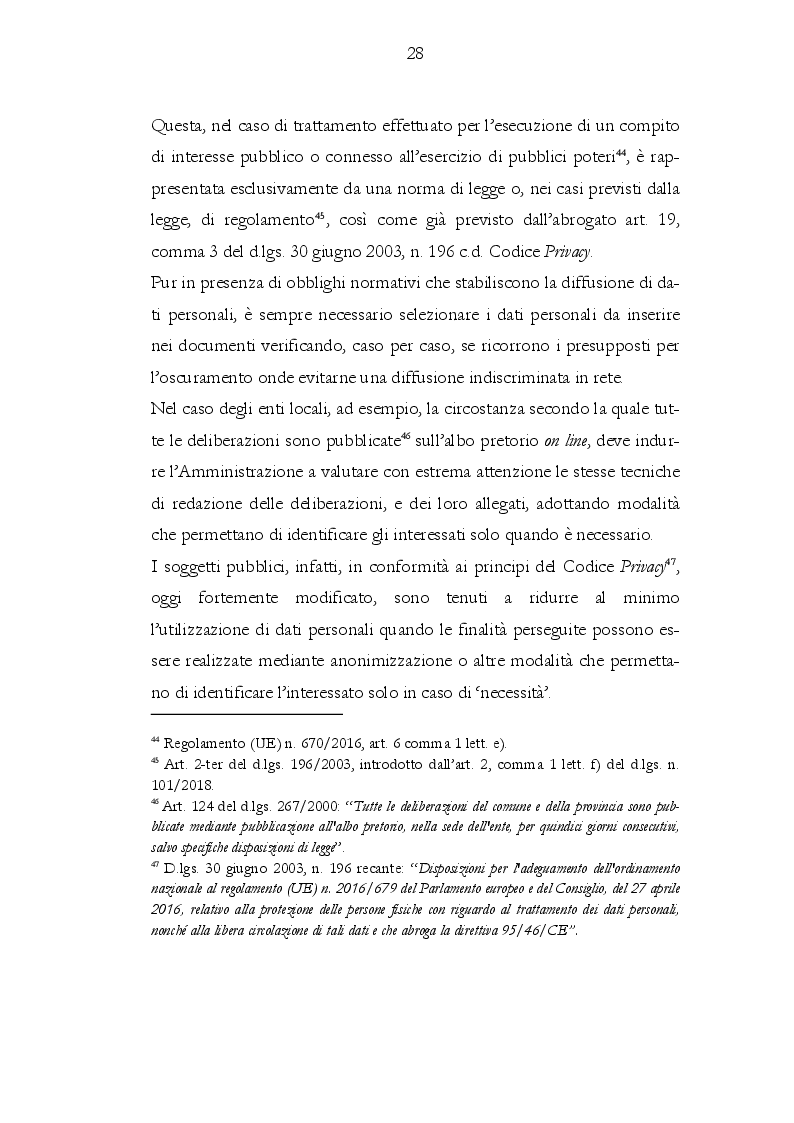 Anteprima della tesi: Il rapporto tra gli obblighi di pubblicazione e la tutela dei dati personali, Pagina 4