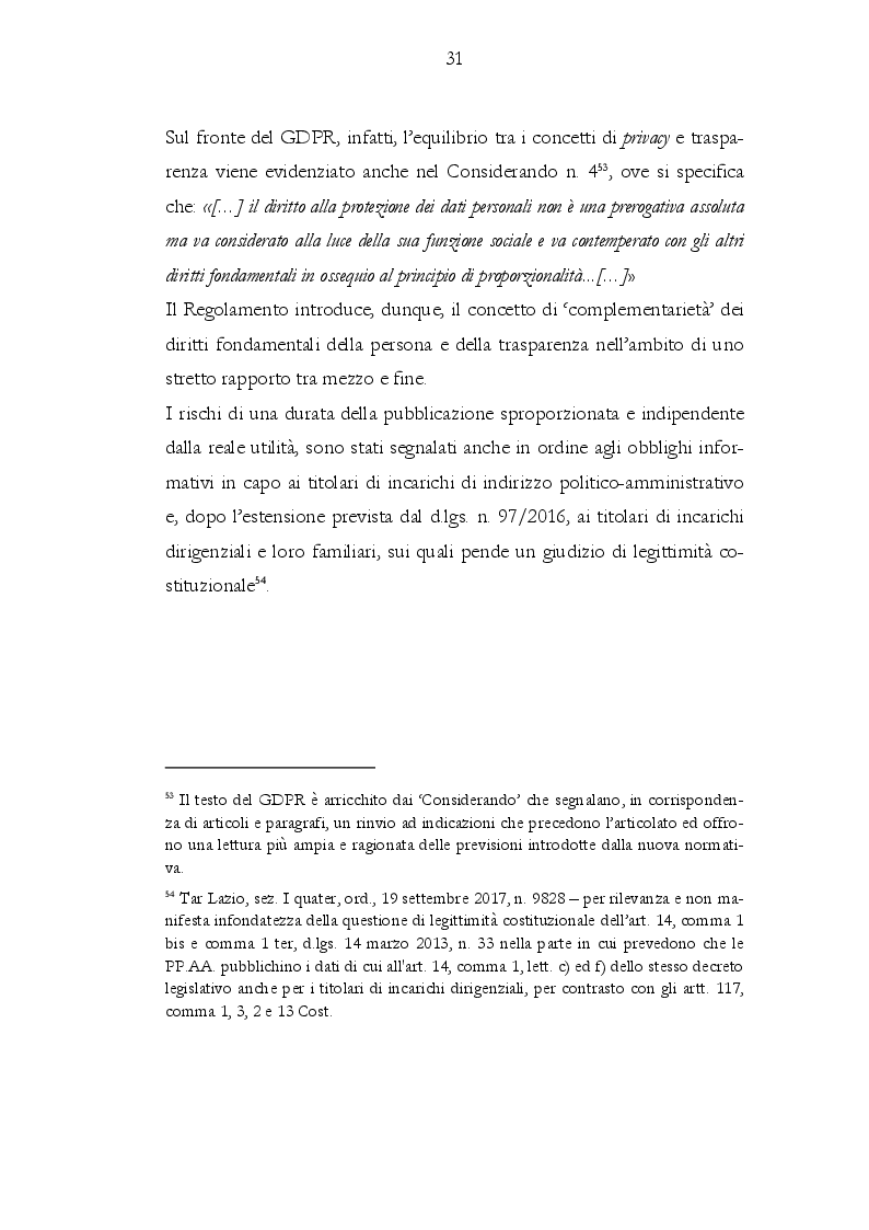 Anteprima della tesi: Il rapporto tra gli obblighi di pubblicazione e la tutela dei dati personali, Pagina 7