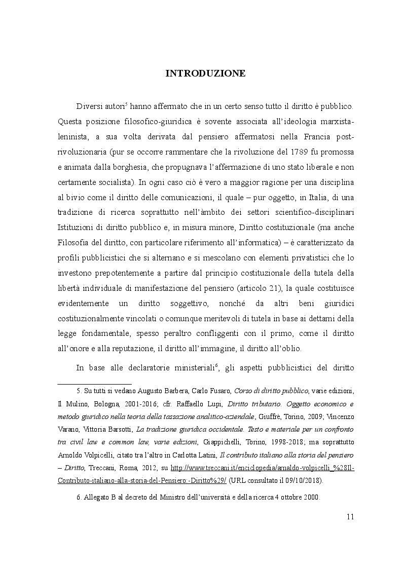 Anteprima della tesi: Le controversie tra utenti e operatori di comunicazioni elettroniche: il ruolo dell’Autorità per le garanzie nelle comunicazioni e dei comitati regionali per le comunicazioni, Pagina 7