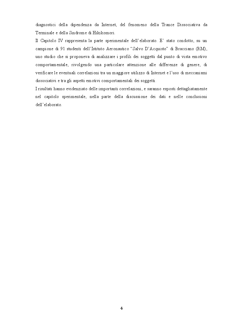 Anteprima della tesi: Indagine sui fenomeni dissociativi in adolescenza, Pagina 3