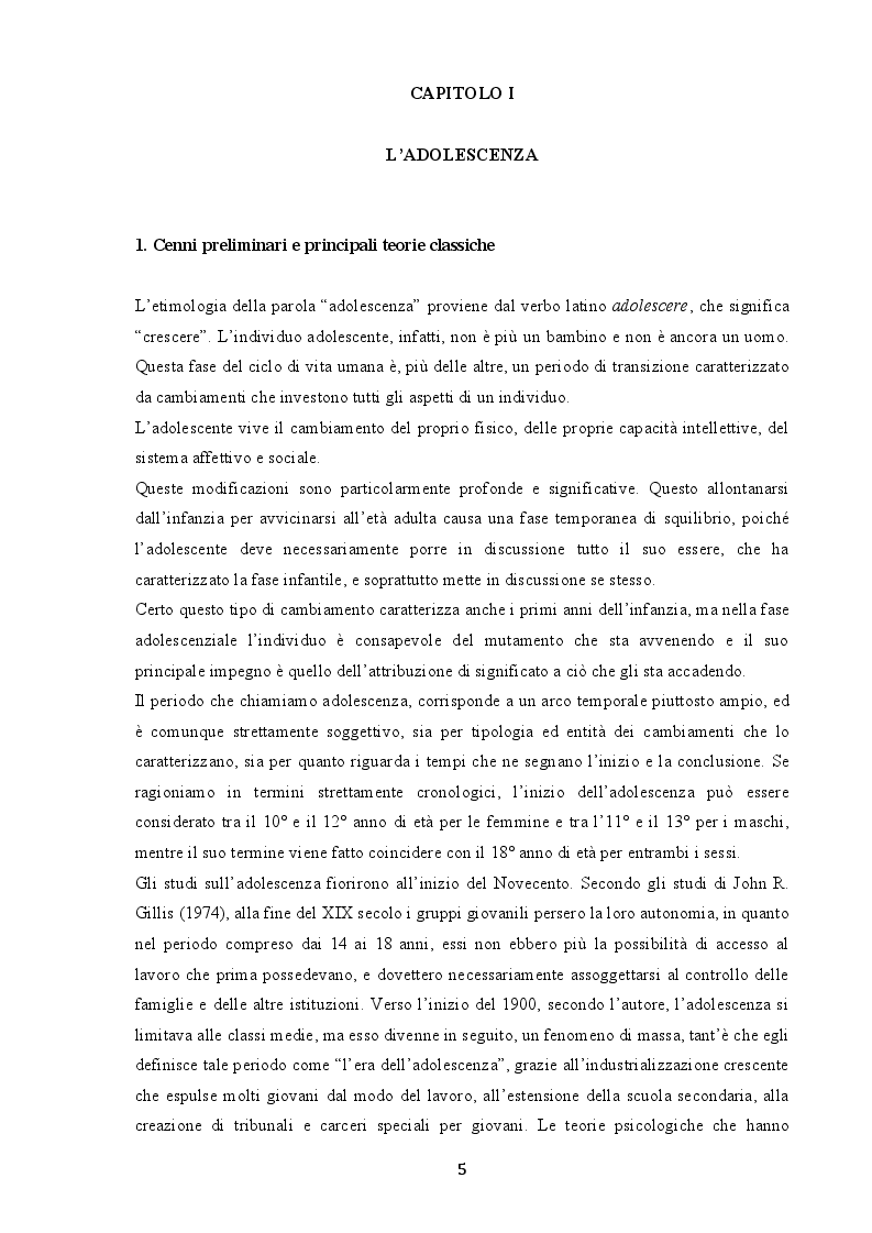 Anteprima della tesi: Indagine sui fenomeni dissociativi in adolescenza, Pagina 4
