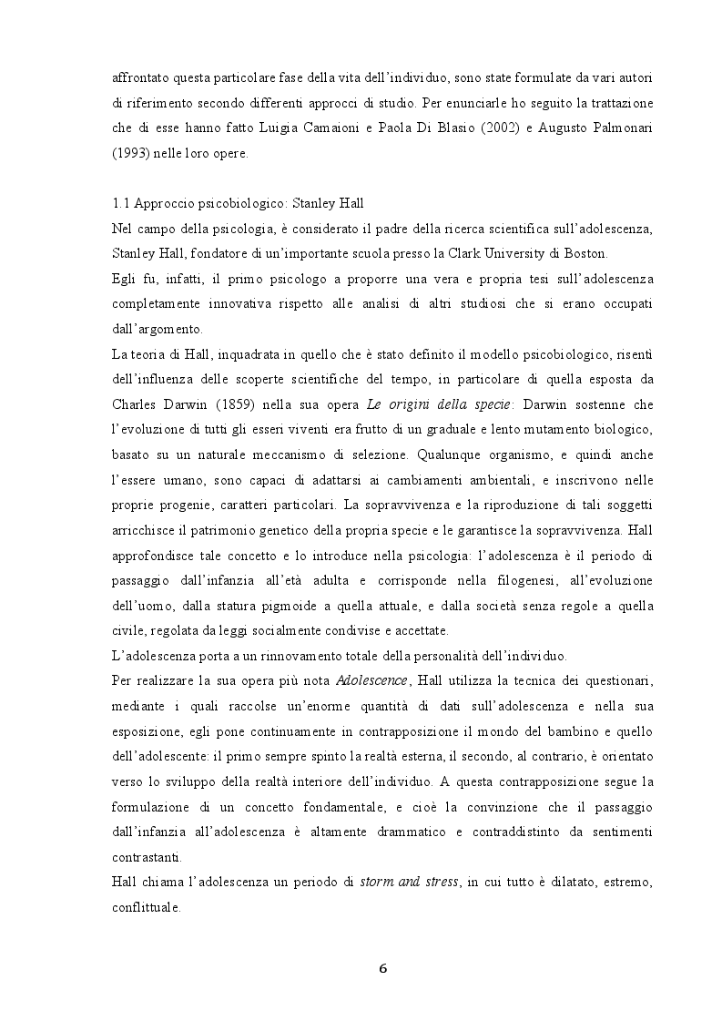 Anteprima della tesi: Indagine sui fenomeni dissociativi in adolescenza, Pagina 5