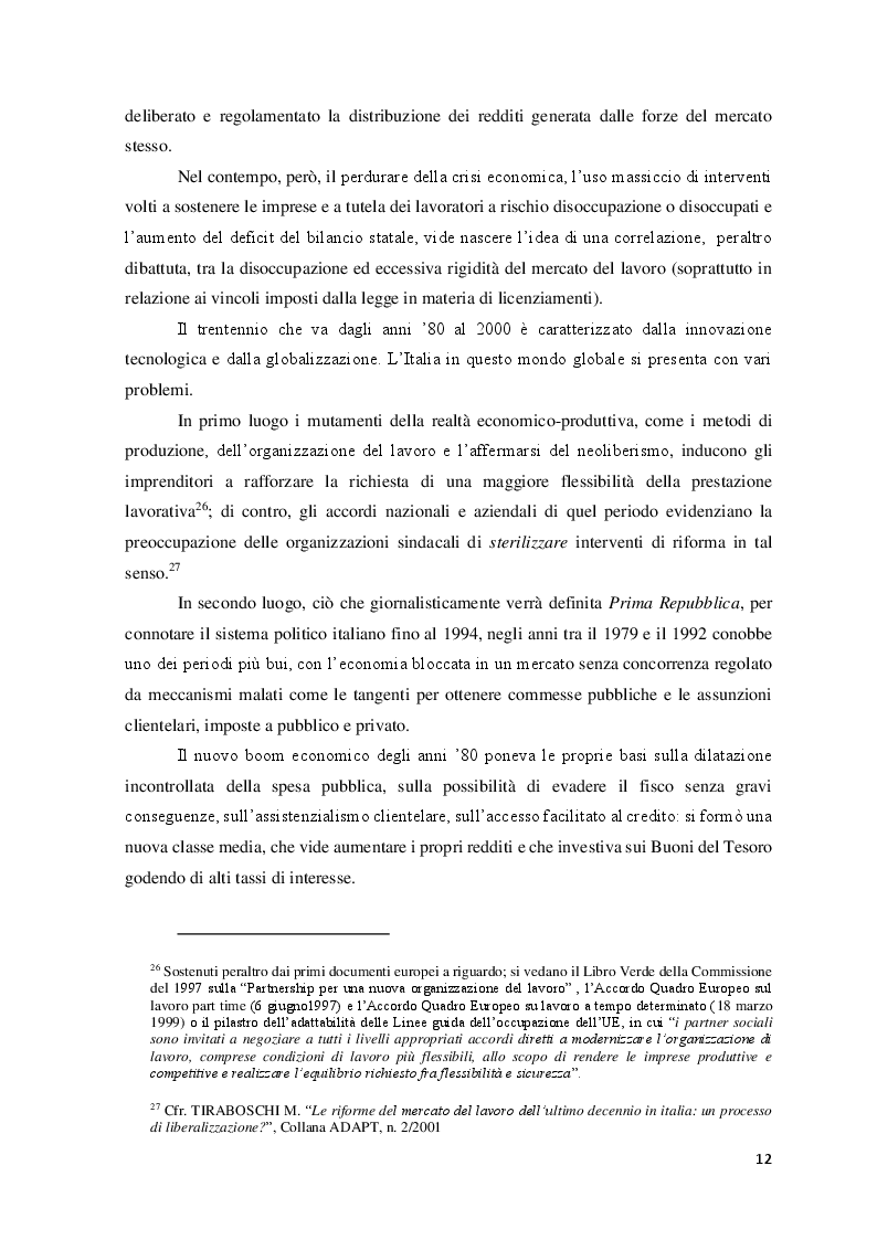 Estratto dalla tesi: Le Politiche del lavoro e il Jobs Act