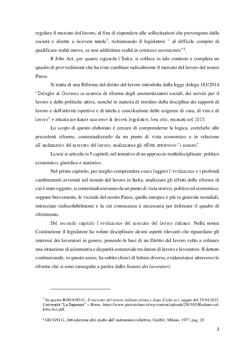 Anteprima della tesi: Le Politiche del lavoro e il Jobs Act, Pagina 3