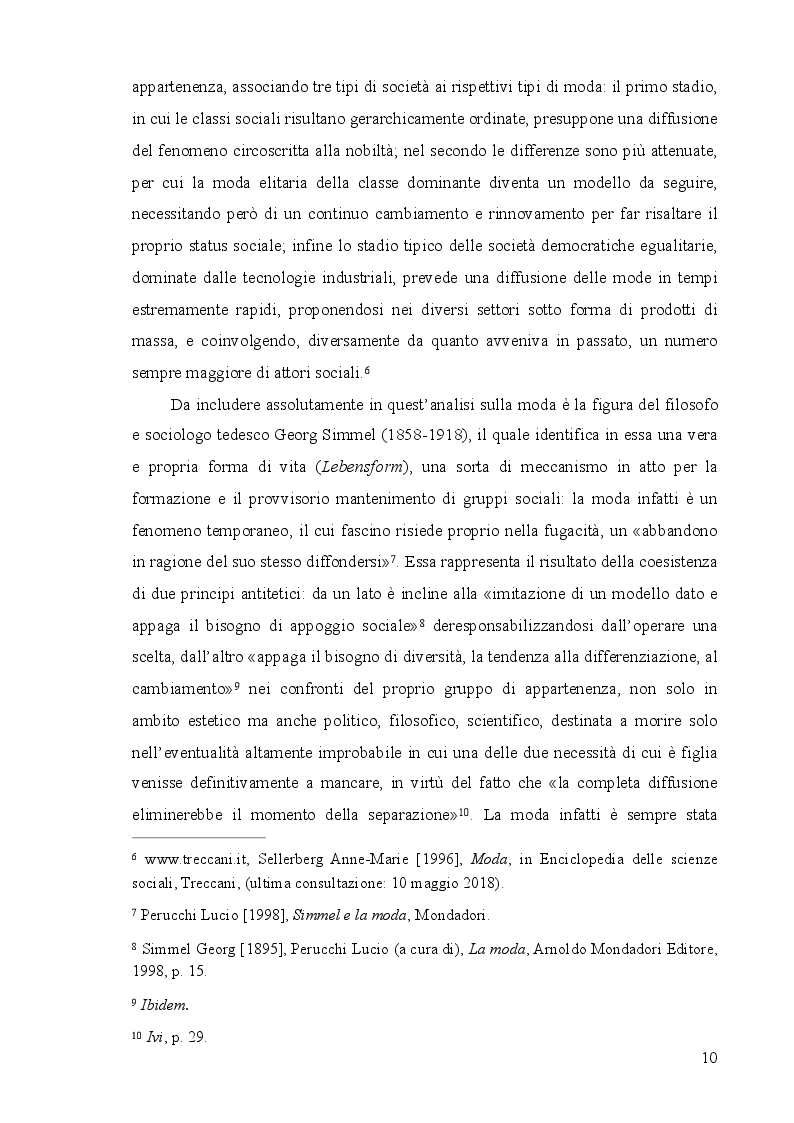 Estratto dalla tesi: Mass moda: dalla moda elitaria alla moda di massa