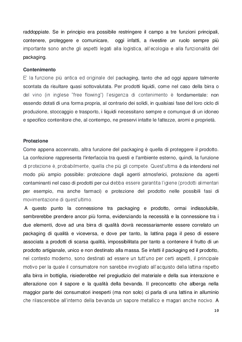 Anteprima della tesi: Il ruolo e il valore del packaging nel mercato della birra artigianale. L'introduzione della lattina nel panorama italiano, Pagina 7