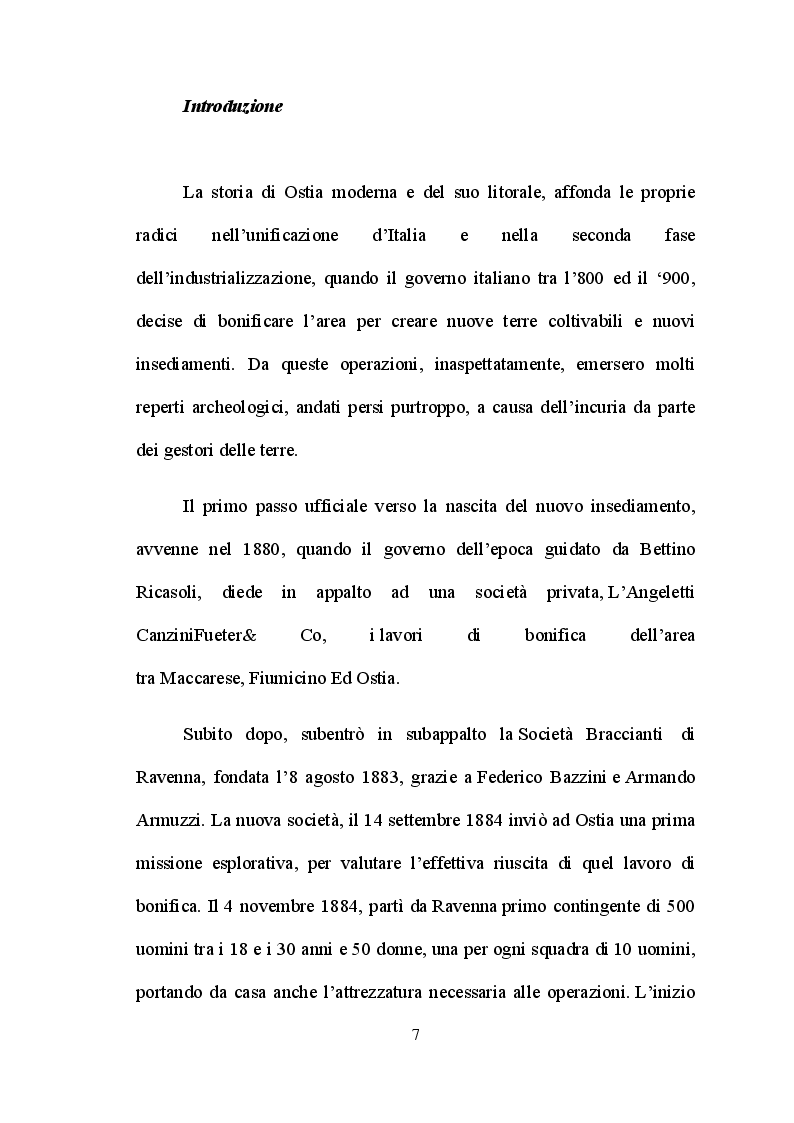Anteprima della tesi: Ostia e l'entroterra dagli anni '20 alla fine della guerra, Pagina 4