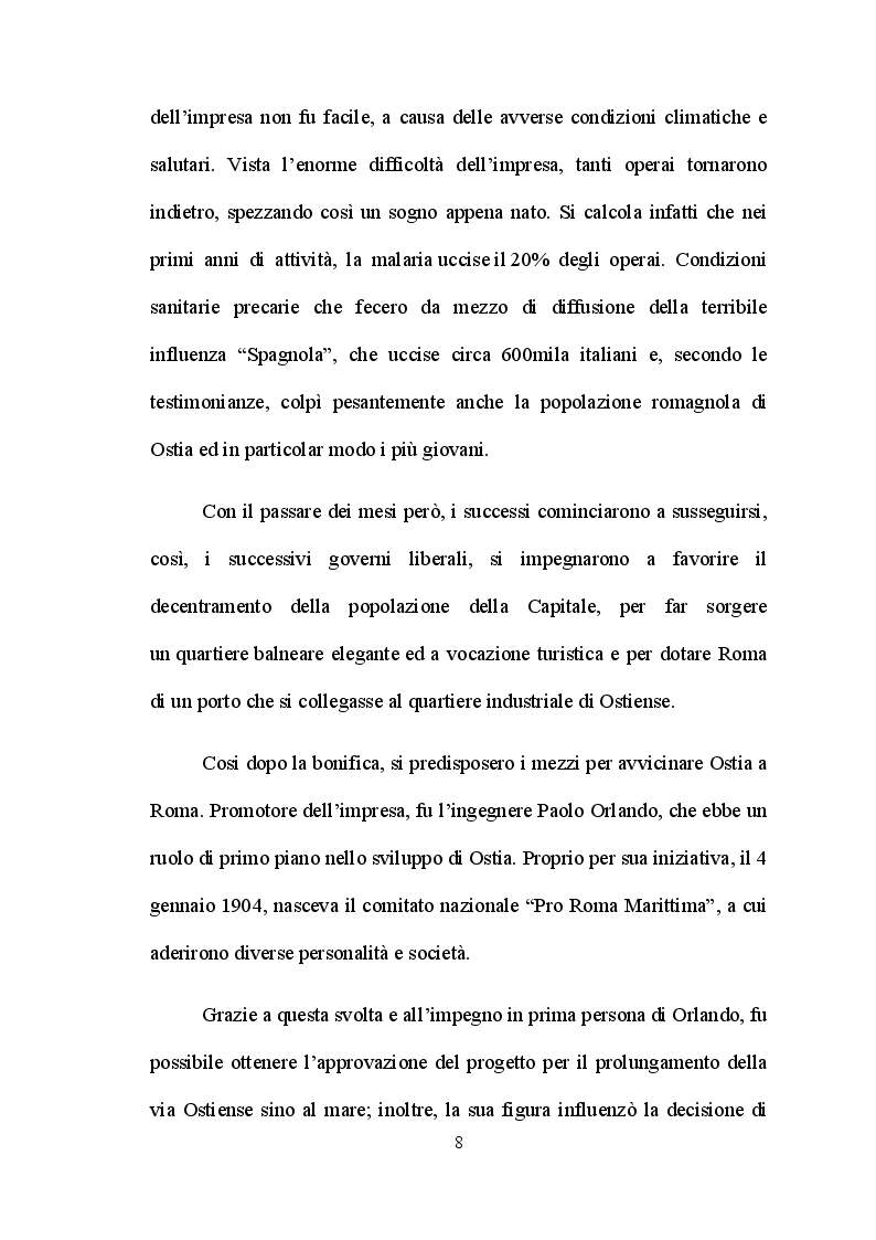 Anteprima della tesi: Ostia e l'entroterra dagli anni '20 alla fine della guerra, Pagina 5