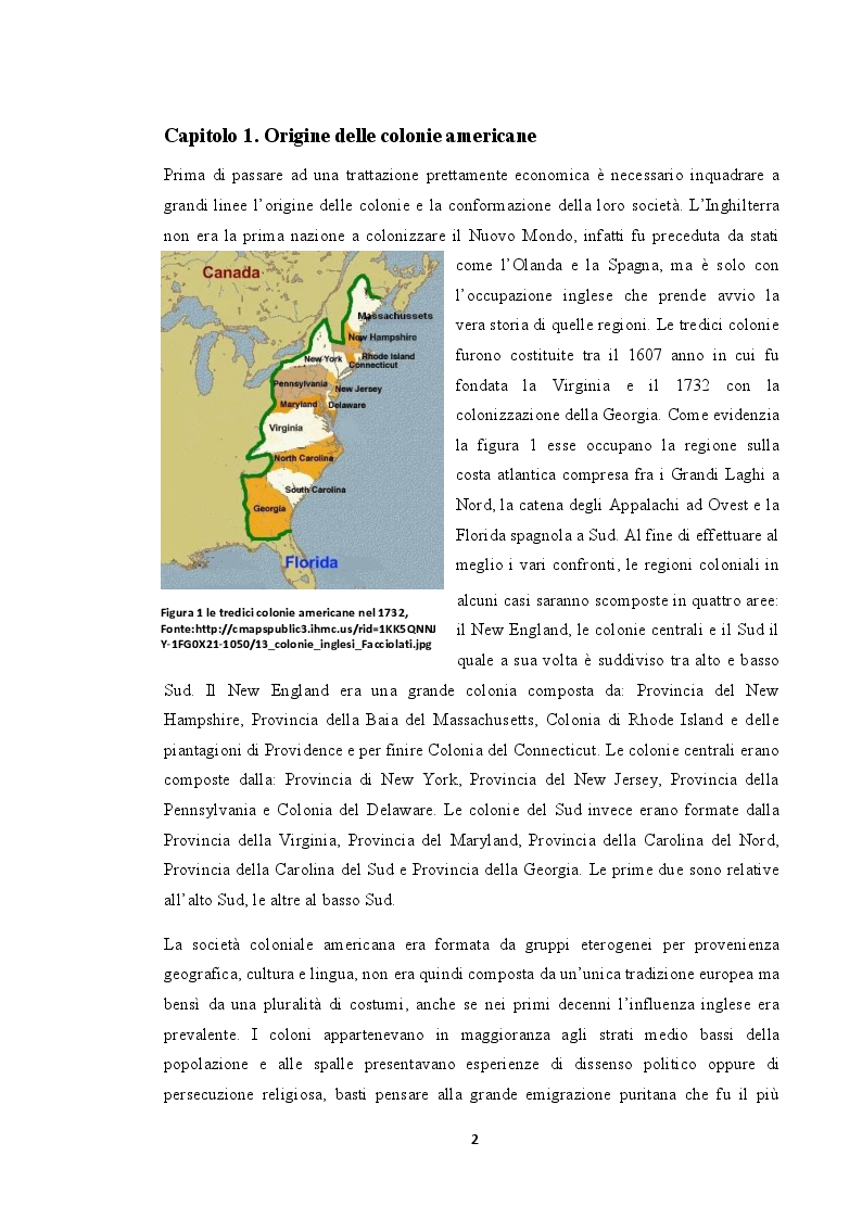 Anteprima della tesi: La situazione economica delle colonie americane, Pagina 3
