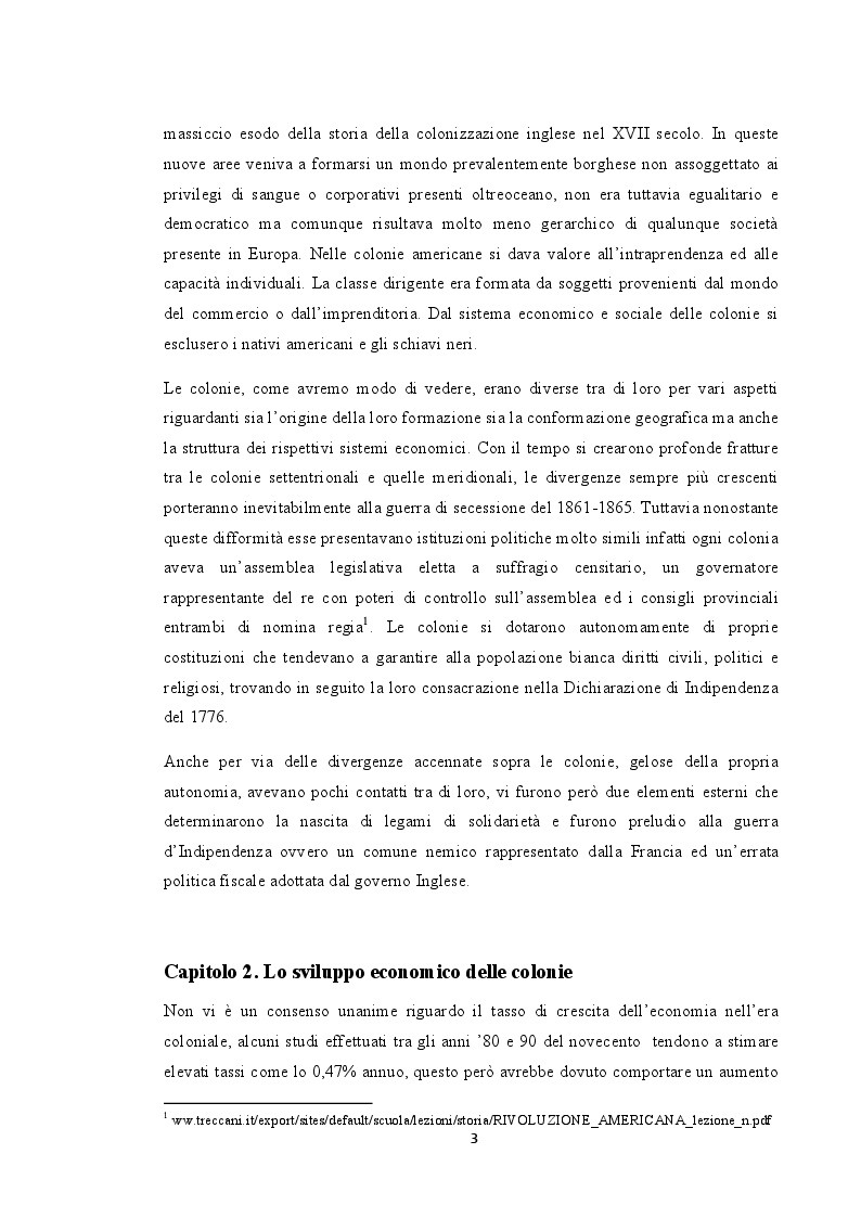 Anteprima della tesi: La situazione economica delle colonie americane, Pagina 4