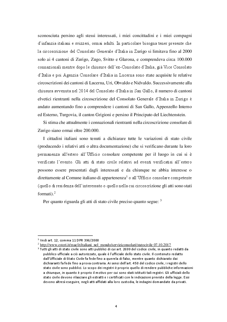 Anteprima della tesi: Italiana, Svizzera, Italo-svizzera Un'analisi della cittadinanza della comunità di emigranti italiani attraverso i registri di cittadinanza del Consolato Generale d'Italia di Zurigo (1975 - 2015), Pagina 5
