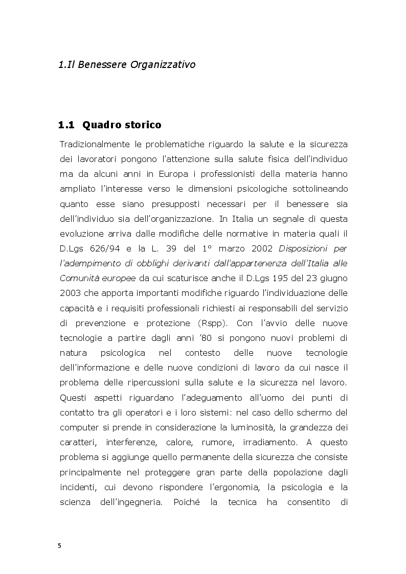 Anteprima della tesi: Il modello di valutazione dei rischi psicosociali (VARP) come risposta allo stress lavoro-correlato: un caso applicativo, Pagina 3