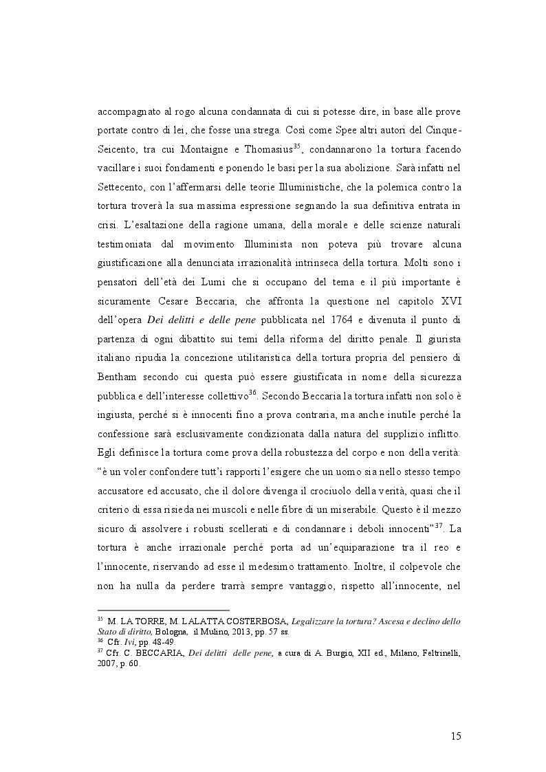 Estratto dalla tesi: IL DELITTO DI TORTURA - Processo storico e analisi critica di una fattispecie di reato a lungo attesa