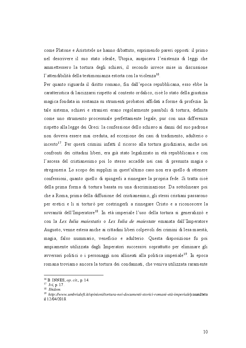 Anteprima della tesi: IL DELITTO DI TORTURA - Processo storico e analisi critica di una fattispecie di reato a lungo attesa, Pagina 7