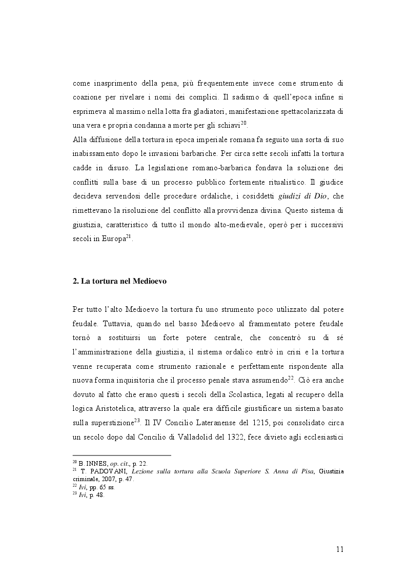 Anteprima della tesi: IL DELITTO DI TORTURA - Processo storico e analisi critica di una fattispecie di reato a lungo attesa, Pagina 8