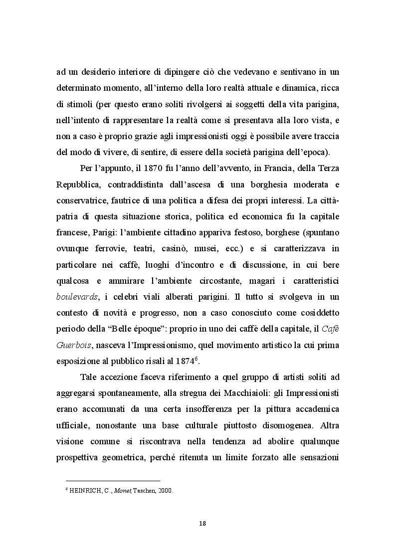 Estratto dalla tesi: La Libertà dalle convenzioni: l'incontro sinergico tra impressionismo e mercato dell'arte