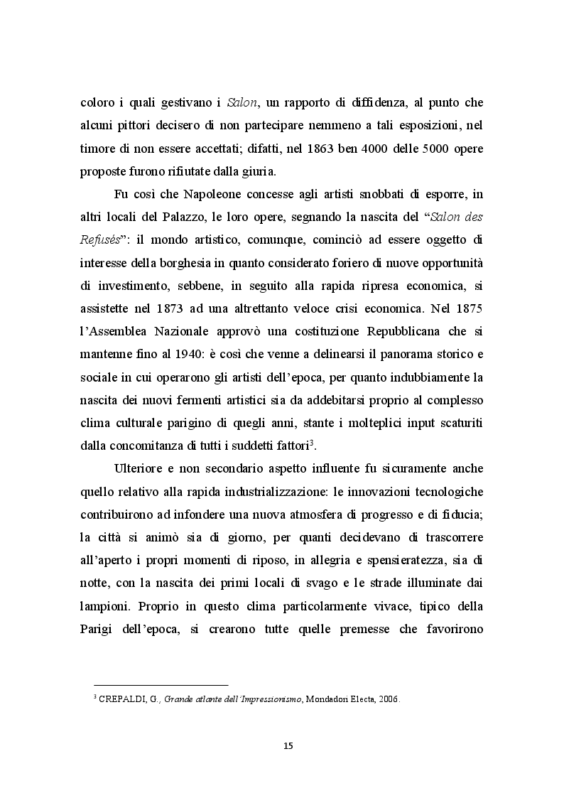Anteprima della tesi: La Libertà dalle convenzioni: l'incontro sinergico tra impressionismo e mercato dell'arte, Pagina 4