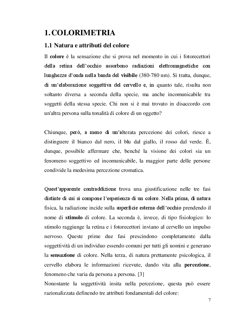 Anteprima della tesi: Misure colorimetriche tramite un apparato in fibra ottica, Pagina 4