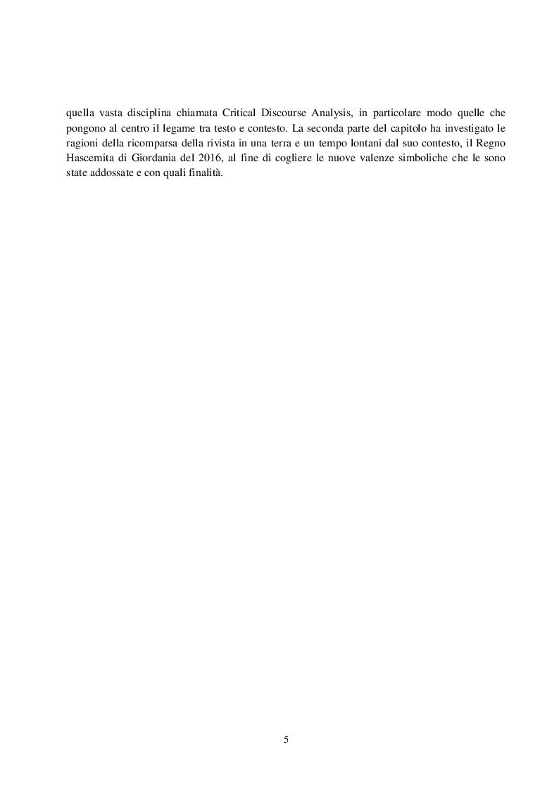 Anteprima della tesi: La Rivista Al-Qibla. La propaganda Hascemita dal Nazionalismo Arabo al patriottismo giordano, Pagina 4