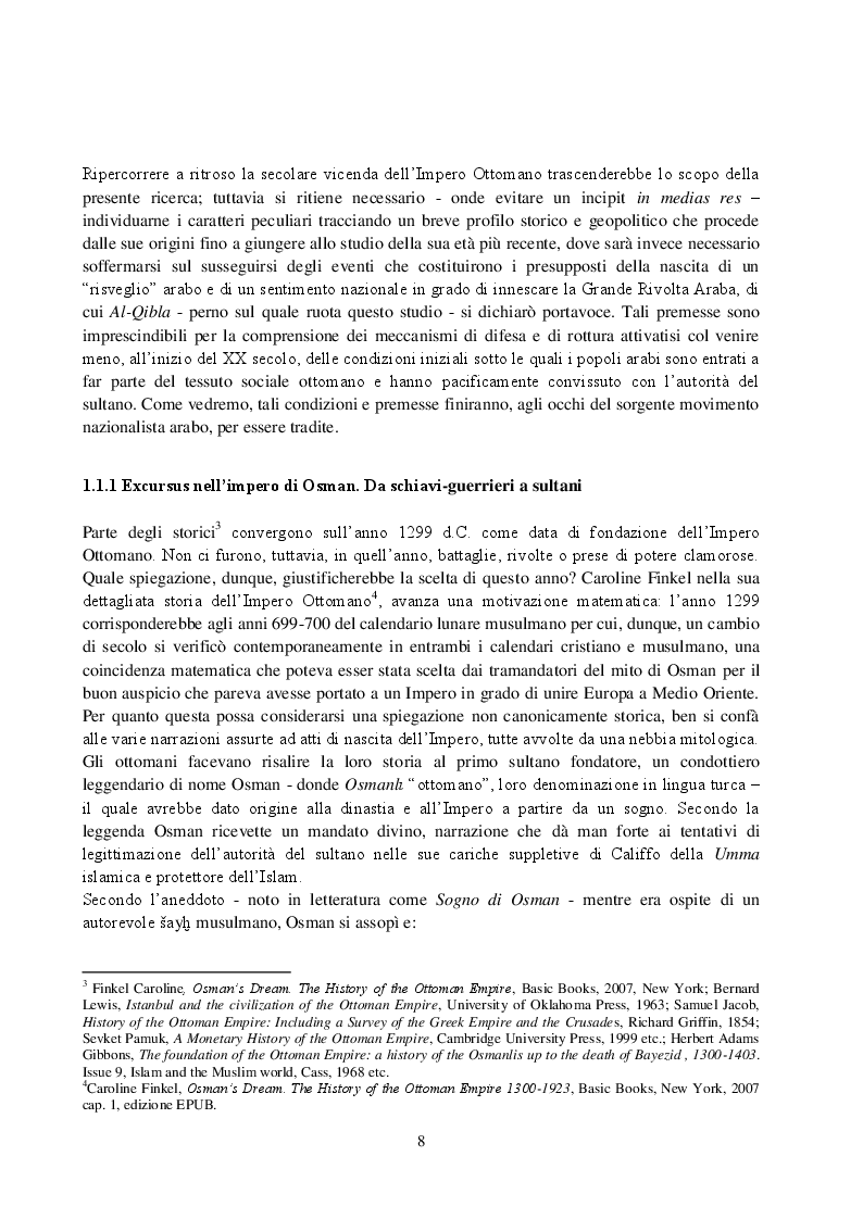 Anteprima della tesi: La Rivista Al-Qibla. La propaganda Hascemita dal Nazionalismo Arabo al patriottismo giordano, Pagina 6