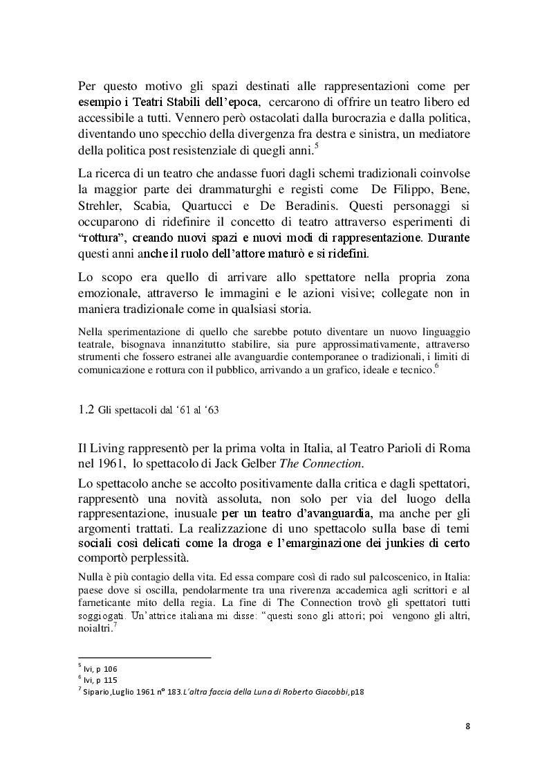 Anteprima della tesi: Cronache Italiane del Living Theatre, Pagina 5