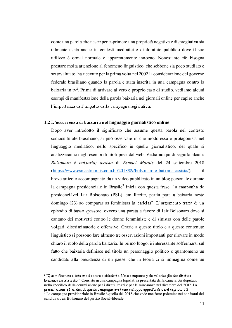 Estratto dalla tesi: La parola ''Baixaria'': tra lingua e società del Brasile