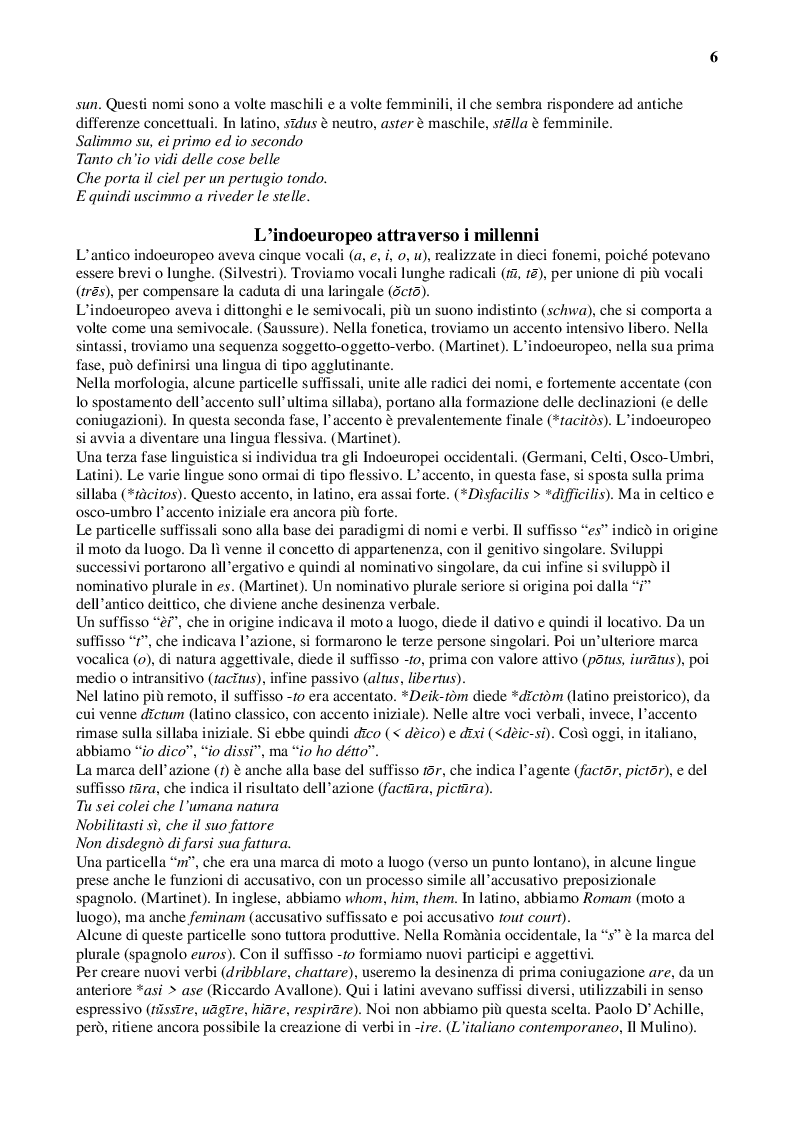 Anteprima della tesi: Latino e italiano attraverso i secoli, Pagina 6