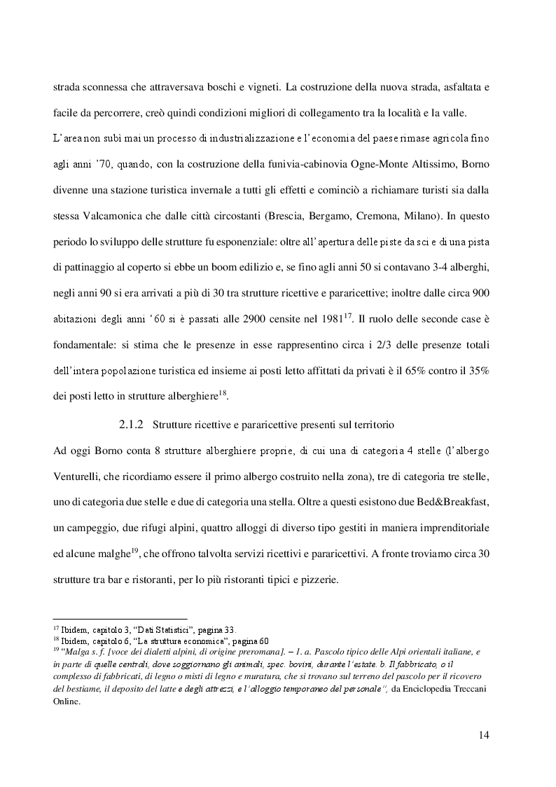 Estratto dalla tesi: L'albergo diffuso e una specifica esperienza: la proposta di Borno