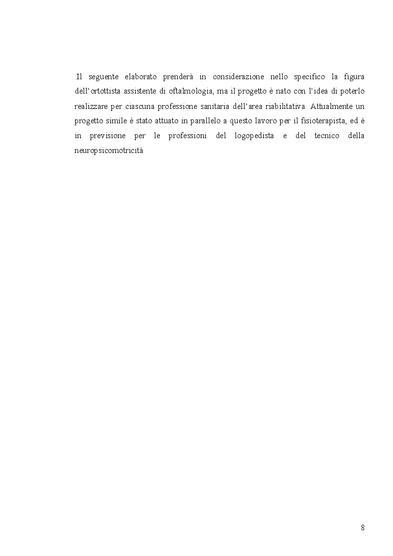 Anteprima della tesi: Analisi economico-organizzativa nella gestione di un ambulatorio di ortottica, Pagina 3