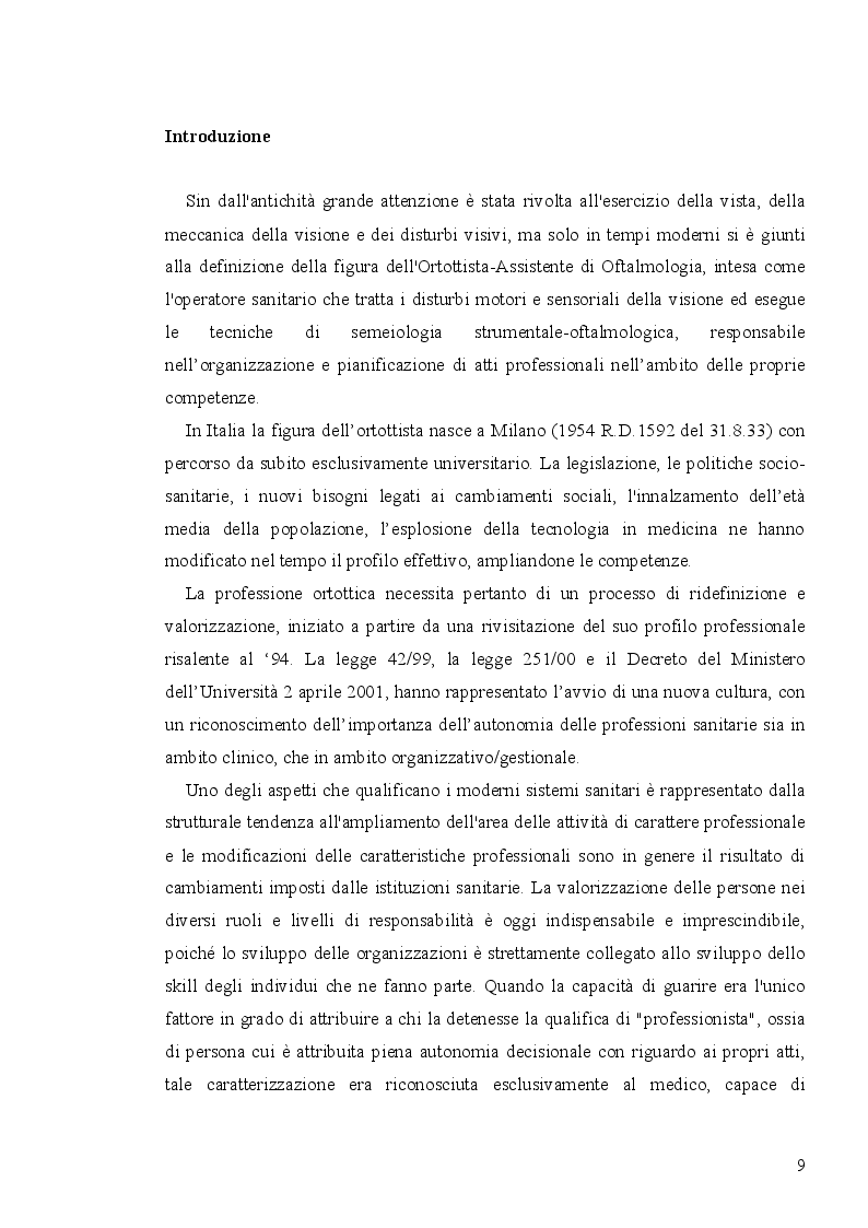 Anteprima della tesi: Analisi economico-organizzativa nella gestione di un ambulatorio di ortottica, Pagina 4
