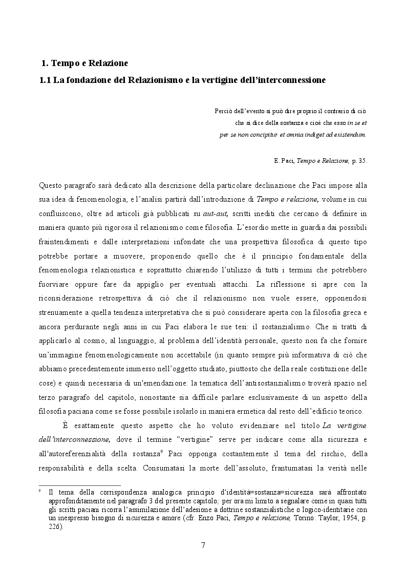 Anteprima della tesi: Enzo Paci e la Fenomenologia relazionistica: la risposta positiva alla krisis, Pagina 5