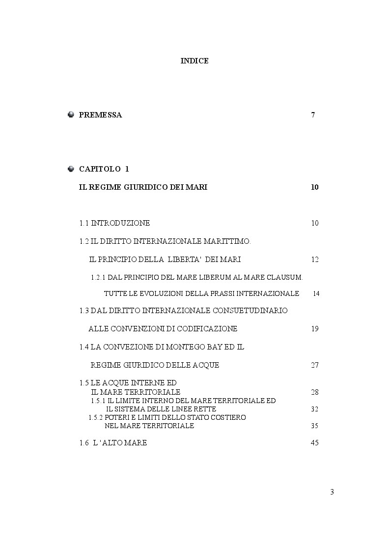 Indice della tesi: Il caso Marò ed il Diritto Internazionale del mare, Pagina 1