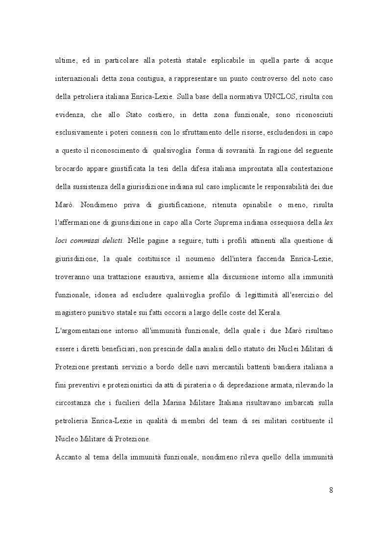 Anteprima della tesi: Il caso Marò ed il Diritto Internazionale del mare, Pagina 3