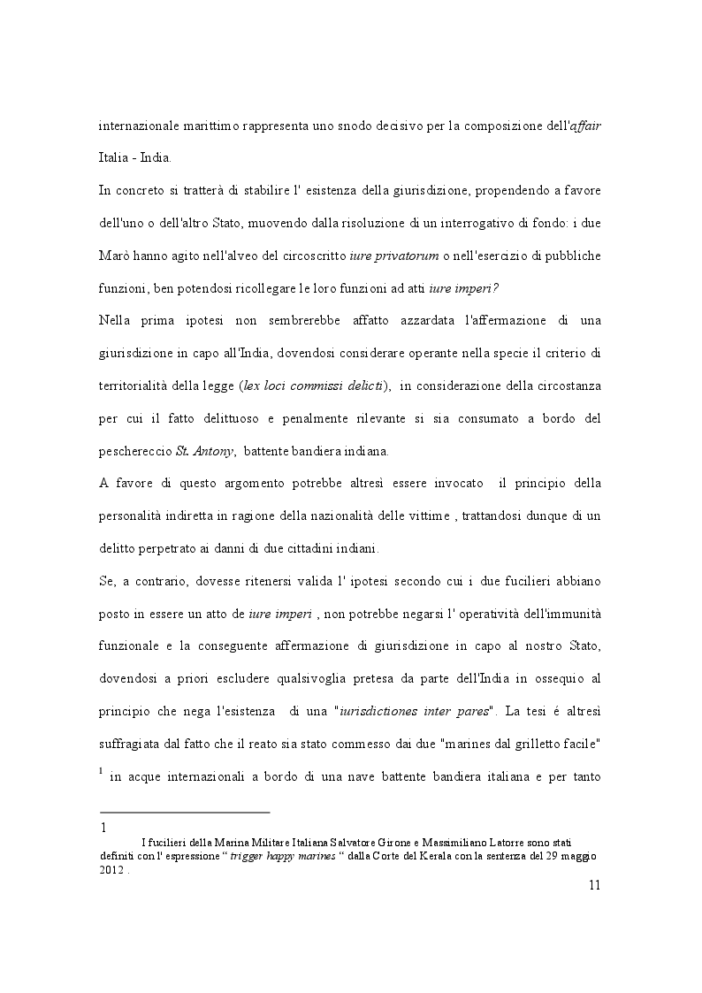 Anteprima della tesi: Il caso Marò ed il Diritto Internazionale del mare, Pagina 6
