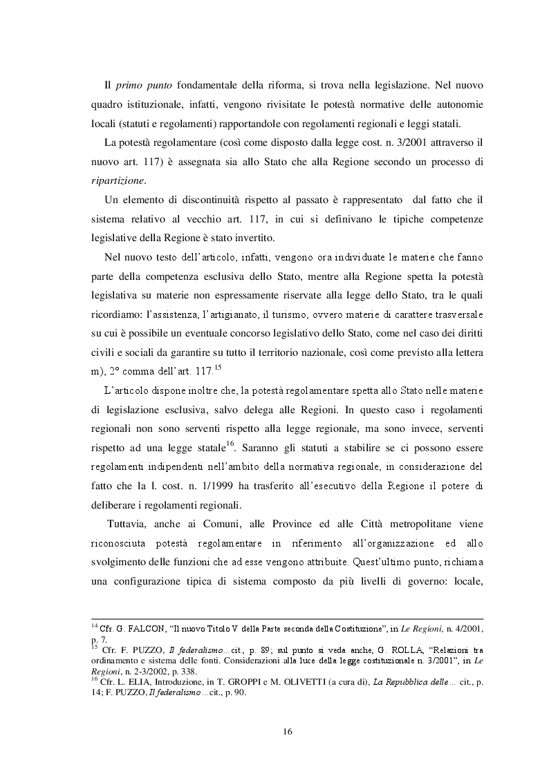 Estratto dalla tesi: L'autonomia finanziaria degli Enti Locali alla luce della riforma del titolo V della Costituzione