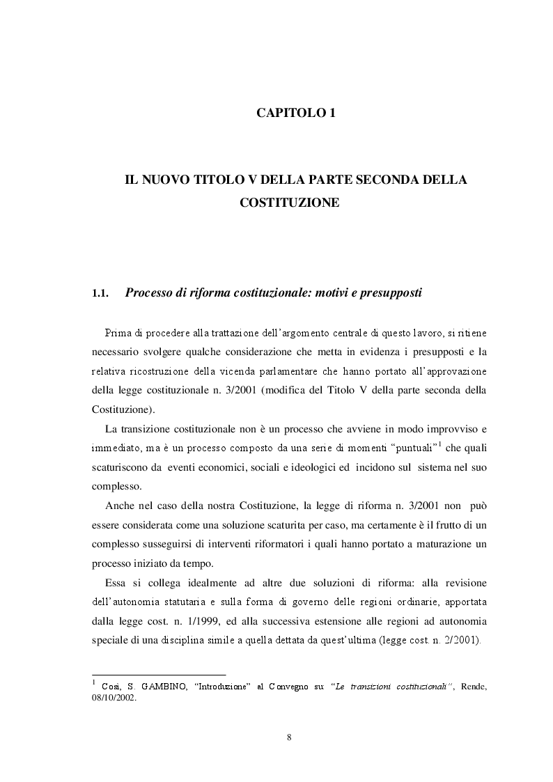 Anteprima della tesi: L'autonomia finanziaria degli Enti Locali alla luce della riforma del titolo V della Costituzione, Pagina 5
