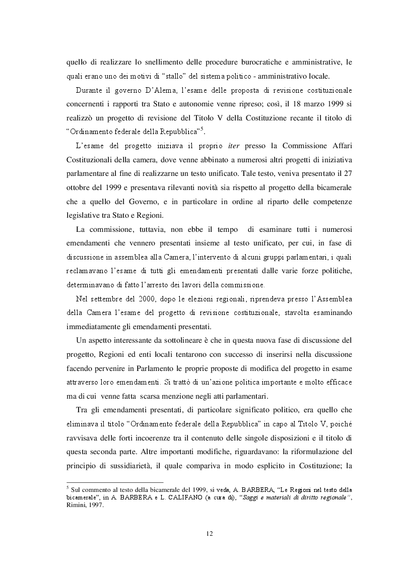 Anteprima della tesi: L'autonomia finanziaria degli Enti Locali alla luce della riforma del titolo V della Costituzione, Pagina 9