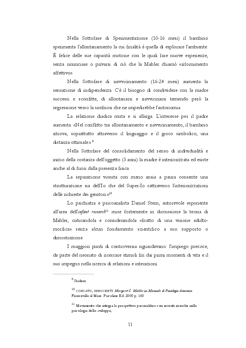 Anteprima della tesi: Teoria dell'attaccamento: nascita e spiegazione del disagio psichico, Pagina 10