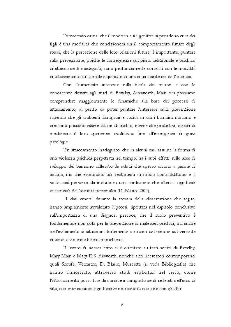 Anteprima della tesi: Teoria dell'attaccamento: nascita e spiegazione del disagio psichico, Pagina 5