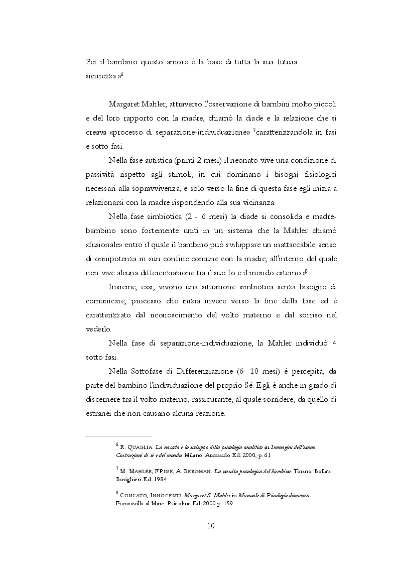 Anteprima della tesi: Teoria dell'attaccamento: nascita e spiegazione del disagio psichico, Pagina 9