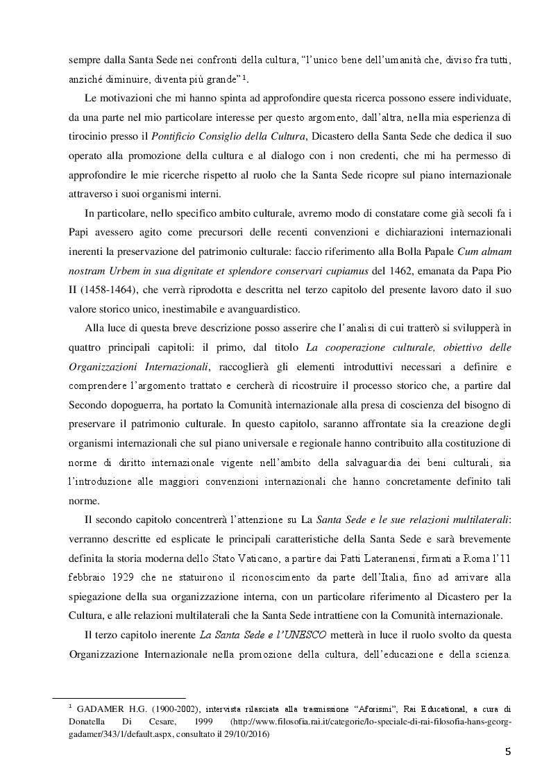 Anteprima della tesi: La Santa Sede e le relazioni con le Organizzazioni Internazionali per la cooperazione culturale, Pagina 3