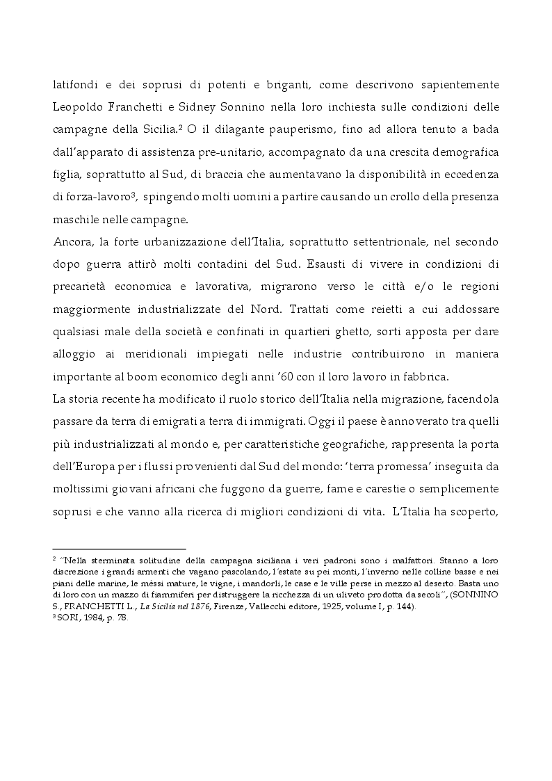 Anteprima della tesi: L'Italia, terra di migrazione: dalle emigrazioni del Novecento alle migrazioni di costa del presente. L'esempio del Centro di Prima Accoglienza ''Cpa Maratona'' di Cibali a Catania, Pagina 3