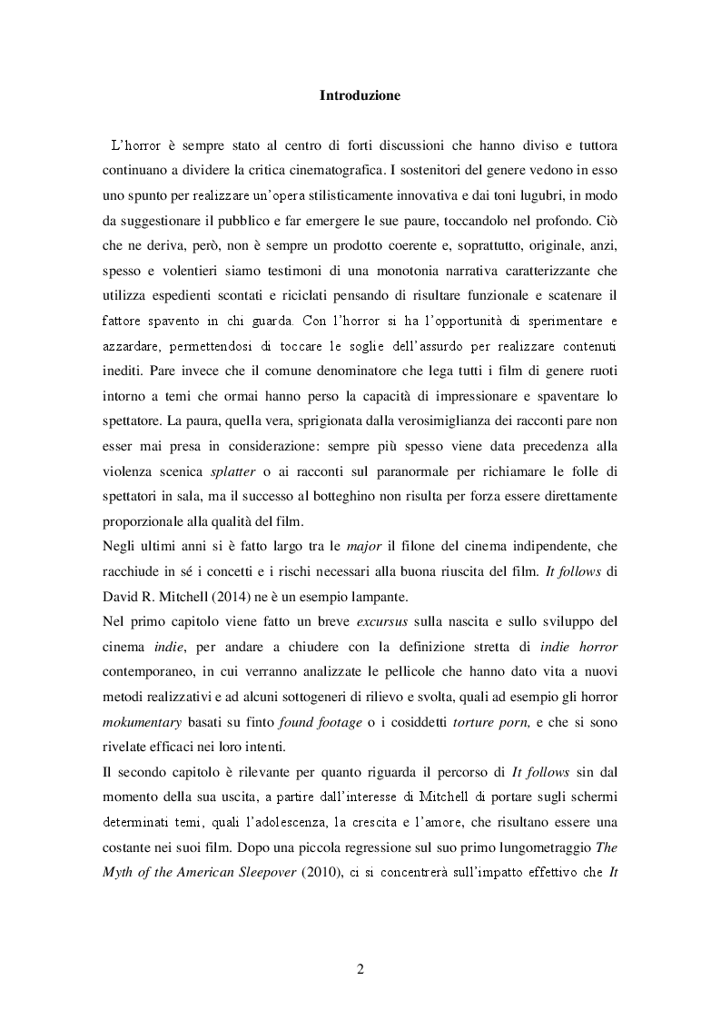 Anteprima della tesi: “It follows” (David R. Mitchell, 2014) ANALISI DI UN INDIE HORROR, Pagina 3