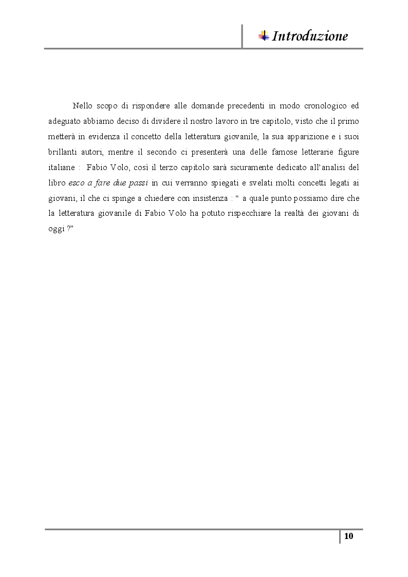 Anteprima della tesi: La letteratura giovanile nei romanzi italiani contemporanei ''Il caso di esco a fare due passi'', Pagina 4
