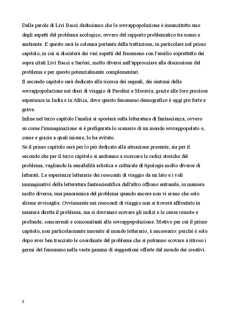 Anteprima della tesi: Sovrappopolazione e consumismo, i due volti dell'apocalisse antropica. Prefigurazioni in Moravia, Pasolini e nella letteratura fantascientifica, Pagina 6