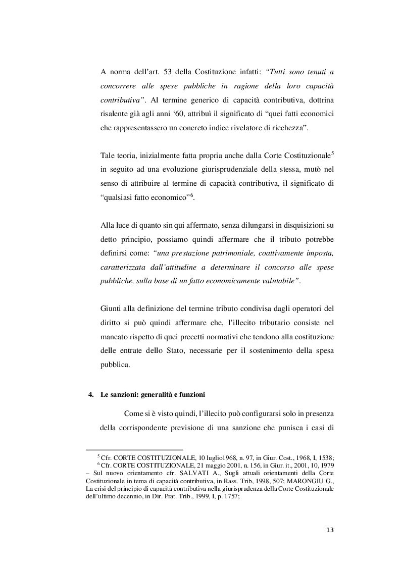 Anteprima della tesi: I rapporti tra sanzioni amministrative tributarie e penali tributarie - La problematica del ''Ne Bis in Idem'', Pagina 7