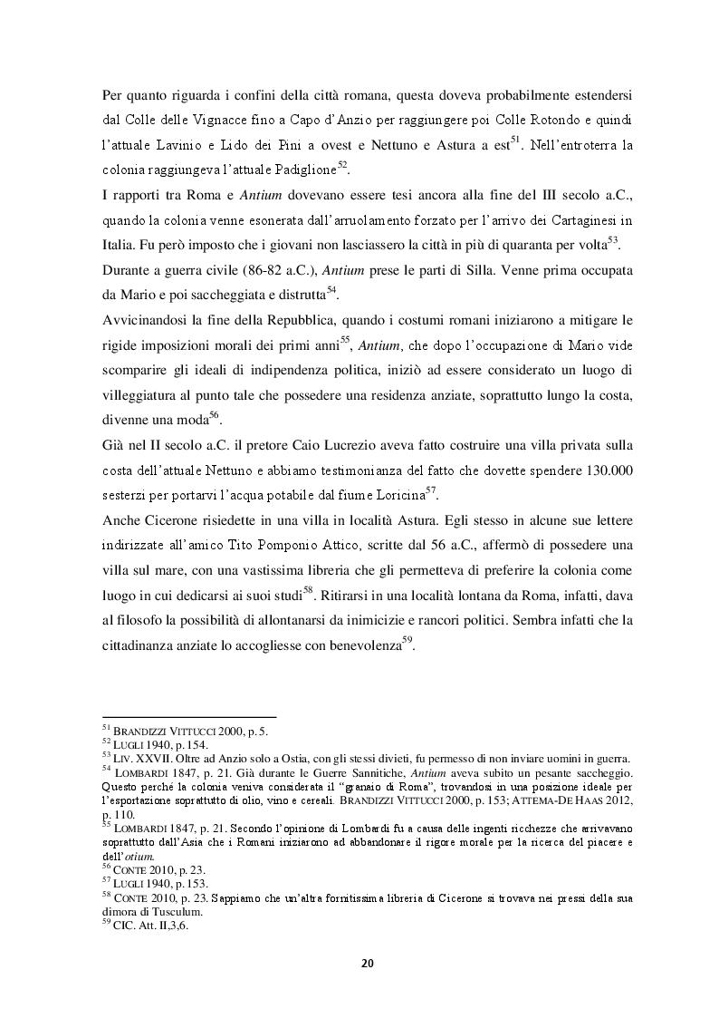 Estratto dalla tesi: Contributo alla carta archeologica di Antium